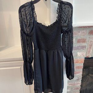 Black Long Sleeve Juniors Dress